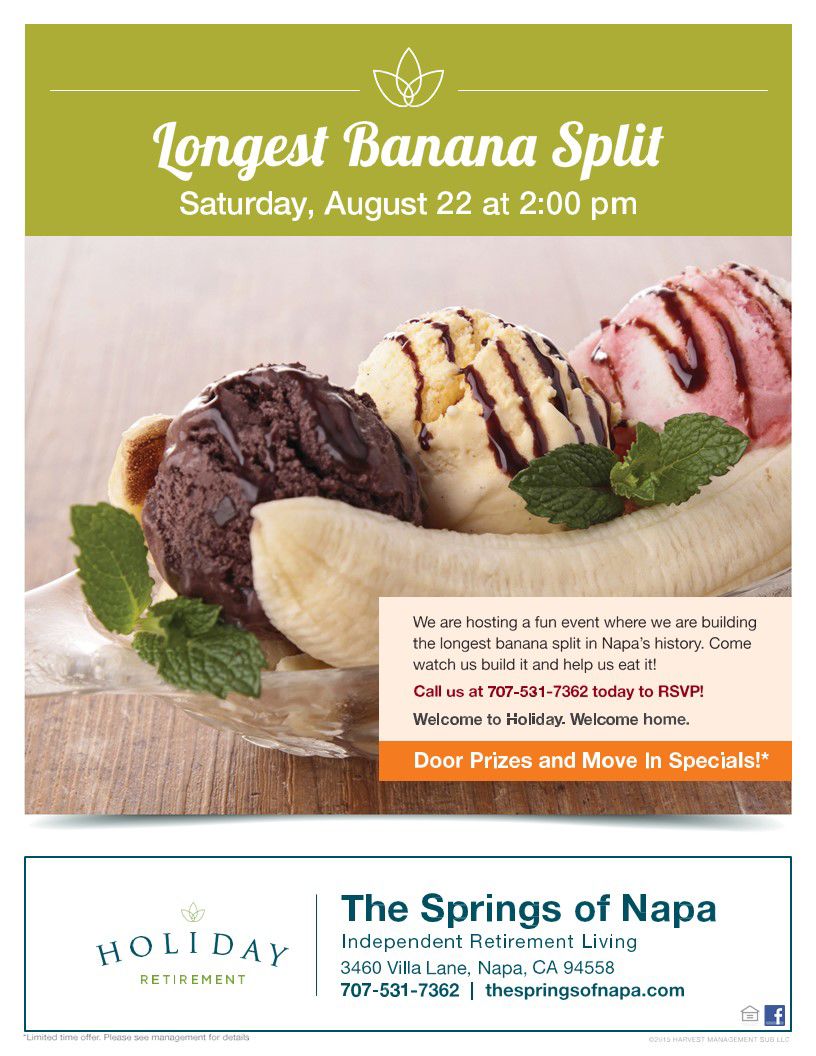 YOu're Invited - Napa's Longest Banana Split